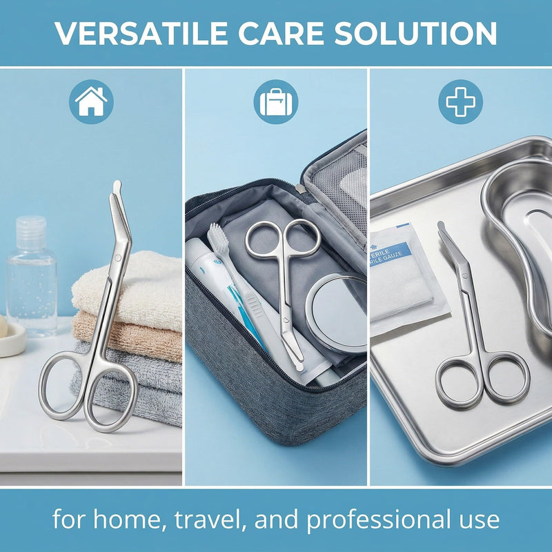 Ostomy Accessories Bag Scissors 1 Piece Blunt Round Tip Stainless Steel 110 mm Silver Colostomy Care