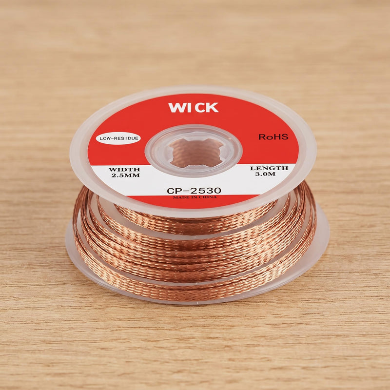 Soldering Wire, 4-Piece Desoldering Braid Set, No-Clean Desoldering Braid, 3M Copper Wire (1.0/1.5/2.0/2.5 mm) Desoldering Wick for Removing Solder and Disassembling Electrical Components | 4 Rollen No-Clean Entlötlitze, 3m Kupfer Entlötdraht (Kupferdr...