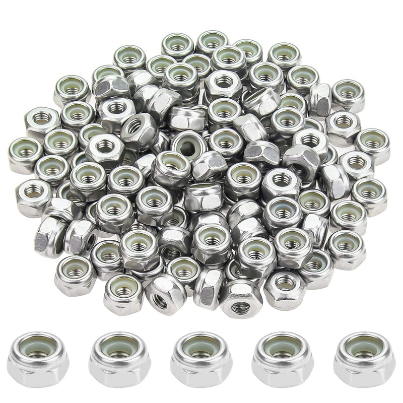 [Australia - AusPower] - 120 Pieces 10#-32 Nylon Insert Hex Lock Nuts, 304 Stainless Steel 10-32 (120 pcs) 