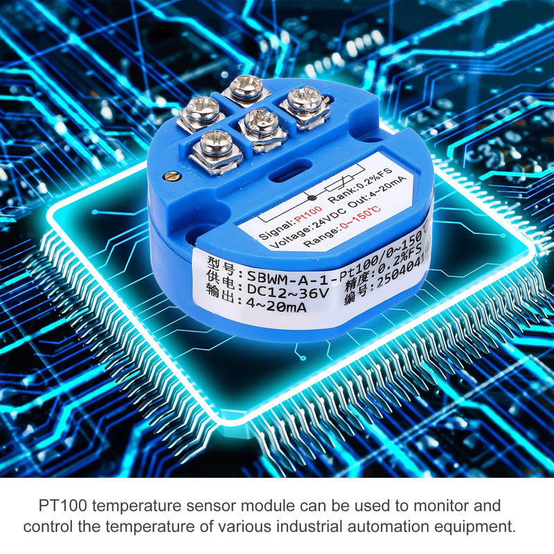[Australia - AusPower] - MECCANIXITY -50-250C RTD PT100 Temperature Sensor Transmitter Module 4-20MA DC24V Temperature Amplifier for Thermocouple, PLC Modules -50 to 250C 