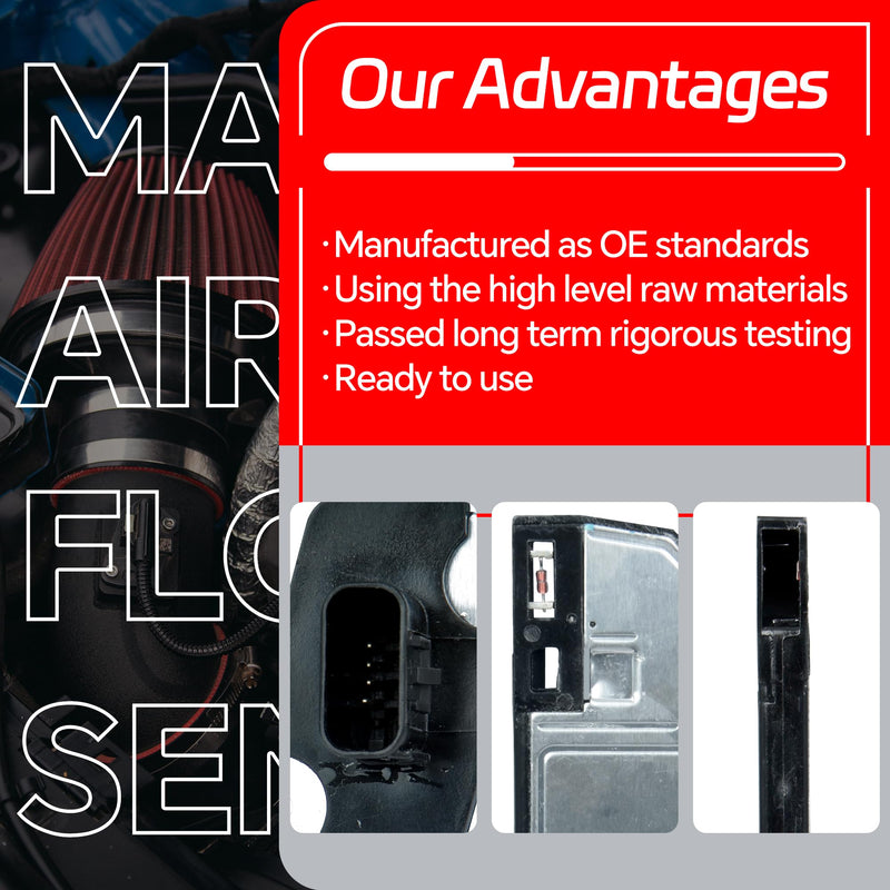 Mass Air Flow Sensor MAF Compatible with Ford F-150/250/350/450/550, E-350/450 Super Duty, Flex, Fusion, Lincoln Navigator, MKS, MKT, Replaces BR31-12B579-AA, BR3Z-12B579-A