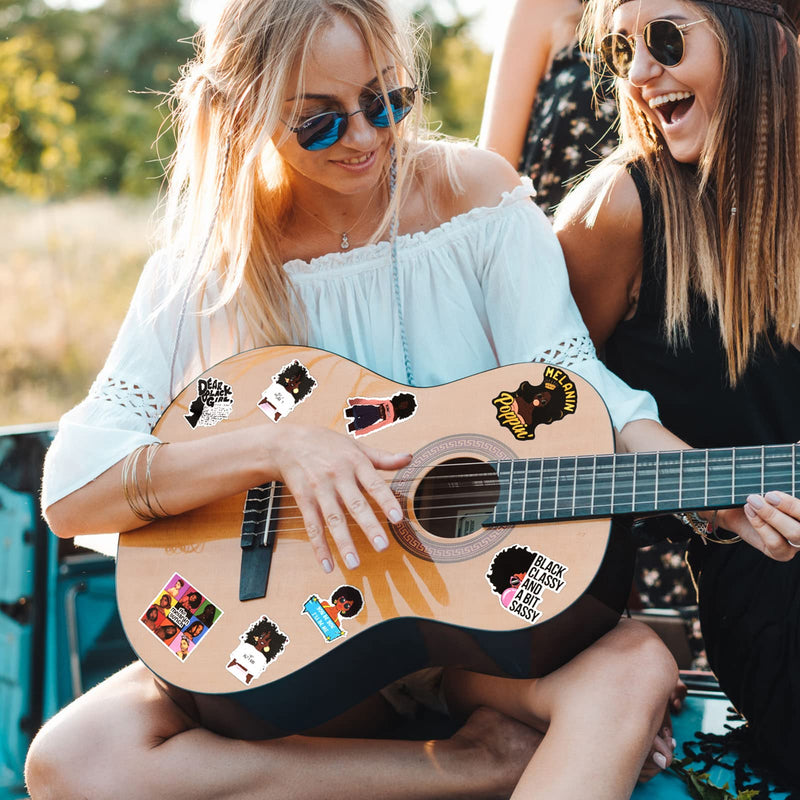 [Australia - AusPower] - Zonon 100 Pieces Melanin Stickers Black Girl Pop Singer Computer Decal for Laptop Water Bottles Skateboard Graffiti Patches, Trendy Waterproof Vinyl Stickers for Teens (Stylish) Stylish 