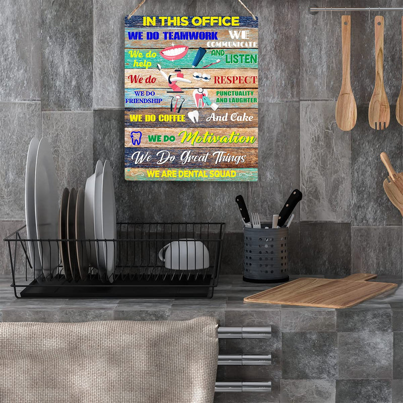 [Australia - AusPower] - Office Decor Dental Guard Dental Hygienist Wall Decor Sign In This Office We Are Teamwork Dentist We Are Squad Office Gifts Inspirational Dental Clinic Home Decor Wall Art Wood Sign 10x8 Inch. multi8 
