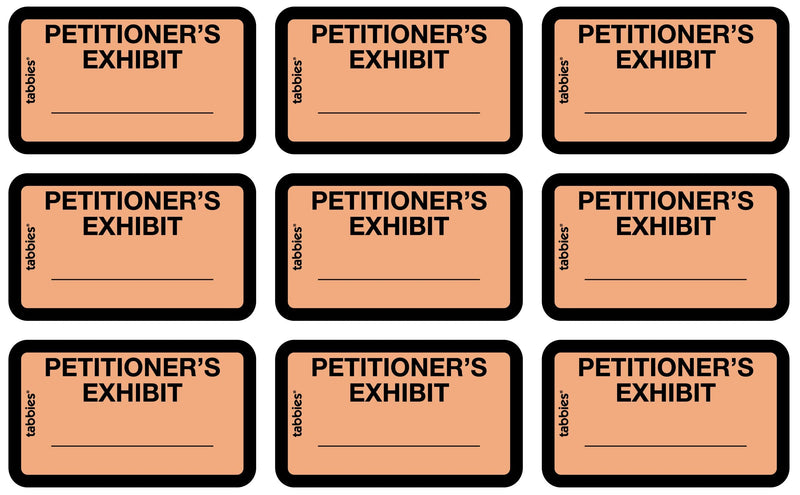 [Australia - AusPower] - Tabbies Legal Exhibit Labels, Label: 1-5/8"W x 1" H, Sheet: 5-1/4"W x 3-1/4"H, Orange, PETITIONER'S Exhibit 252 Label/Pack (58026) Petitoner'S Exhbit 