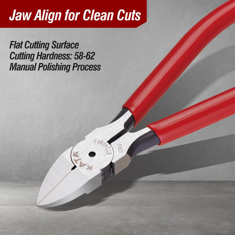 [Australia - AusPower] - KATA Wire Cutters for Crafting: Heavy Duty 6-Inch Side Cutters Pliers Metal Cutting Tool for Jewelry - Sharp Flush Cut Models Snips - Clean Cut for Floral, Artificial Flowers, Chicken Wire, Electrical 1pack 