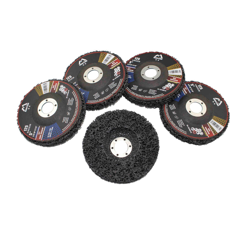 Merryland Strip Disc 5 inch Paint Rust Remover Disc for Angle Grinder, 5inch Black Strip Wheel 5 Pack, Stripping Wheel Stripper Wheel INOX Stainless Steel Iron Universal, Craft-Line SC108114-05 Black 5PCS
