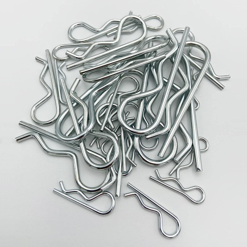 [Australia - AusPower] - Jongdari Cotter Pins, 30 Pcs Zinc Plated Spring Fastener Assortment Kit, Heavy Duty Cotter Hairpin for Hitch Pin Lock Systems, Multiple Sizes M1.6 - M3.5, Silver 30pcs 