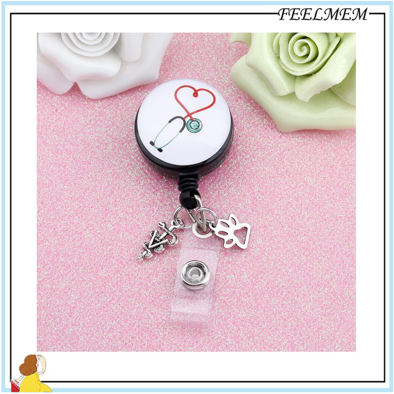 [Australia - AusPower] - FEELMEM Veterinarian Gift Medical Stethoscope Retractable Badge Holder Reel Clip Veterinary Student Gift 