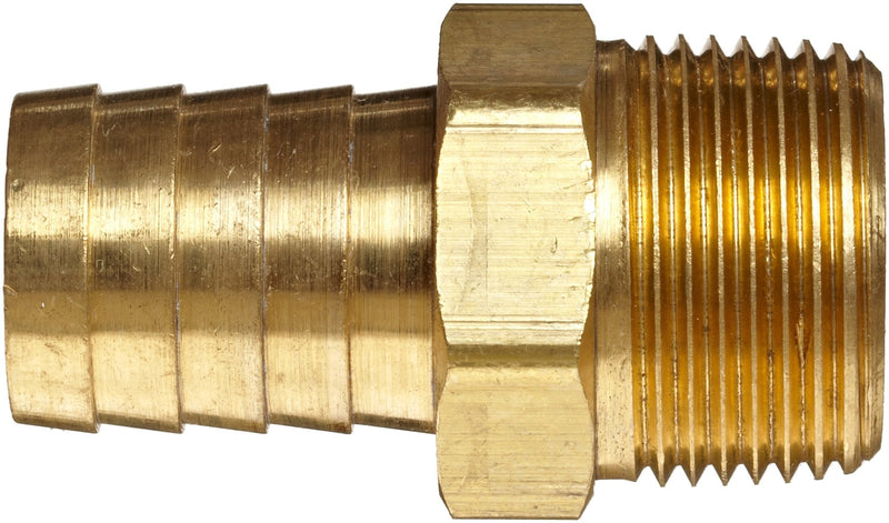 [Australia - AusPower] - Anderson Metals - 57001-1616 Brass Hose Fitting, Connector, 1" Barb x 1" Male Pipe 1" Barb x 1" NPT Male 