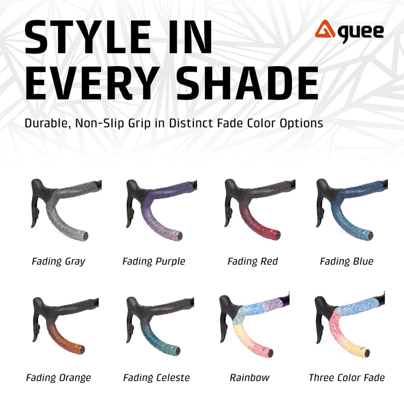 GUEE Attitude Fade Road Bike Handlebar Tape with Shock-Absorbing EVA Foam & Eco-Friendly TPU, Anti-Slip Cycling Bar Tape for Enhanced Grip and a Comfortable Ride (2 Rolls) (Fading Blue) Fading Blue
