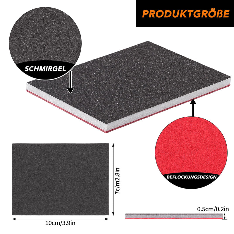 Sanding Sponges Set, 100-3000 Grit Dry & Wet Sandpaper, Pack of 24 | Sanding Sponge Wood, Professional Sanding Pads for Wood Metal Paint Furniture Car Body Repair Polishing Model Making