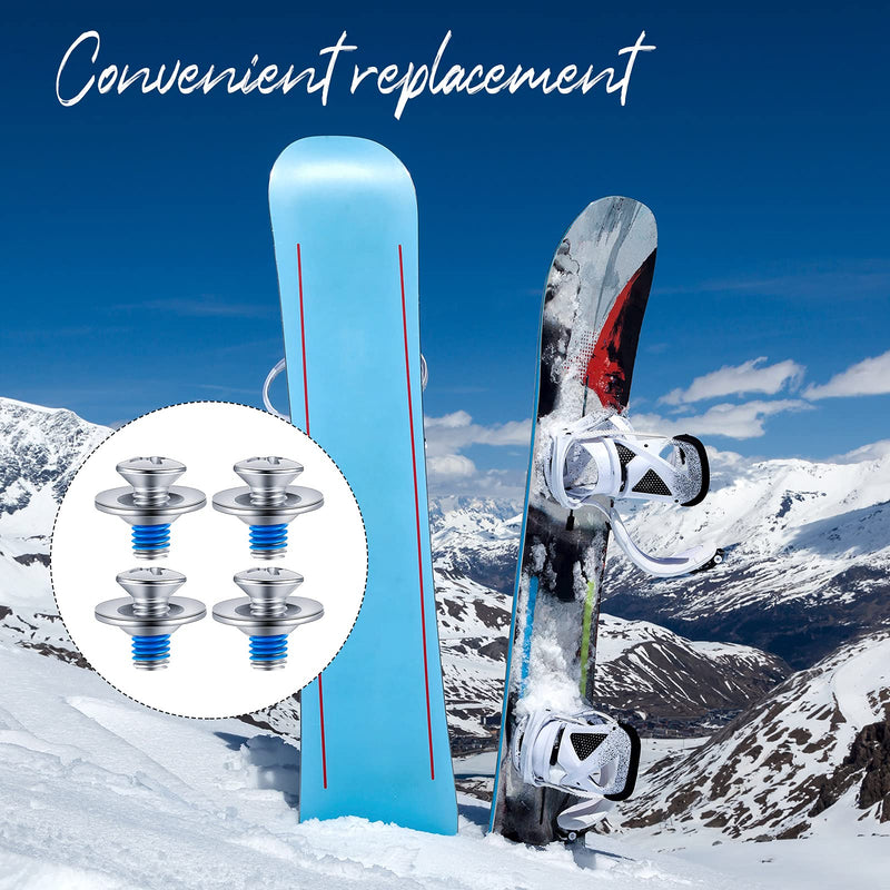 [Australia - AusPower] - Ferraycle Snowboard Binding Screw Set Include Snowboard Mounting Screws Snowboarding Binding Screws and Snowboarding Screw Washers, Silver 16 