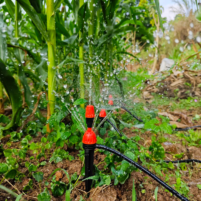 [Australia - AusPower] - 25pcs Drip Irrigation Emitters for 1/4" Irrigation Hose Accessories, Adjustable 360 Degree Water Flow Stake Drippers, Garden Irrigation Drippers for Watering System 25 Pack Adjustable 1/4'' Drip Emitters 