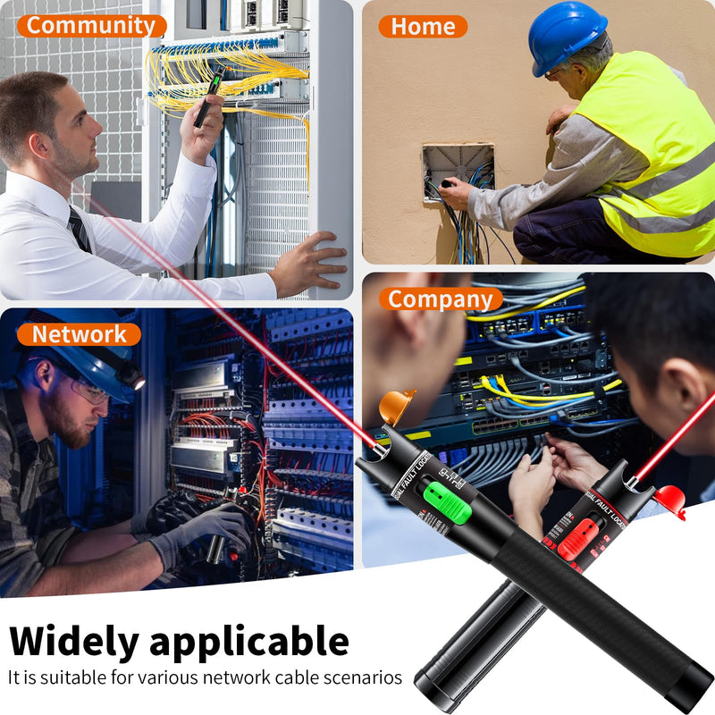 [Australia - AusPower] - Visual Fault Locator 30KM - Rechargeable VFL Fiber Optic Tester Kit Include Single Mode 9/125um FC Male to LC Female Adapter, Fiber Optic Lights for Network Cable 30km-Rechargeable 