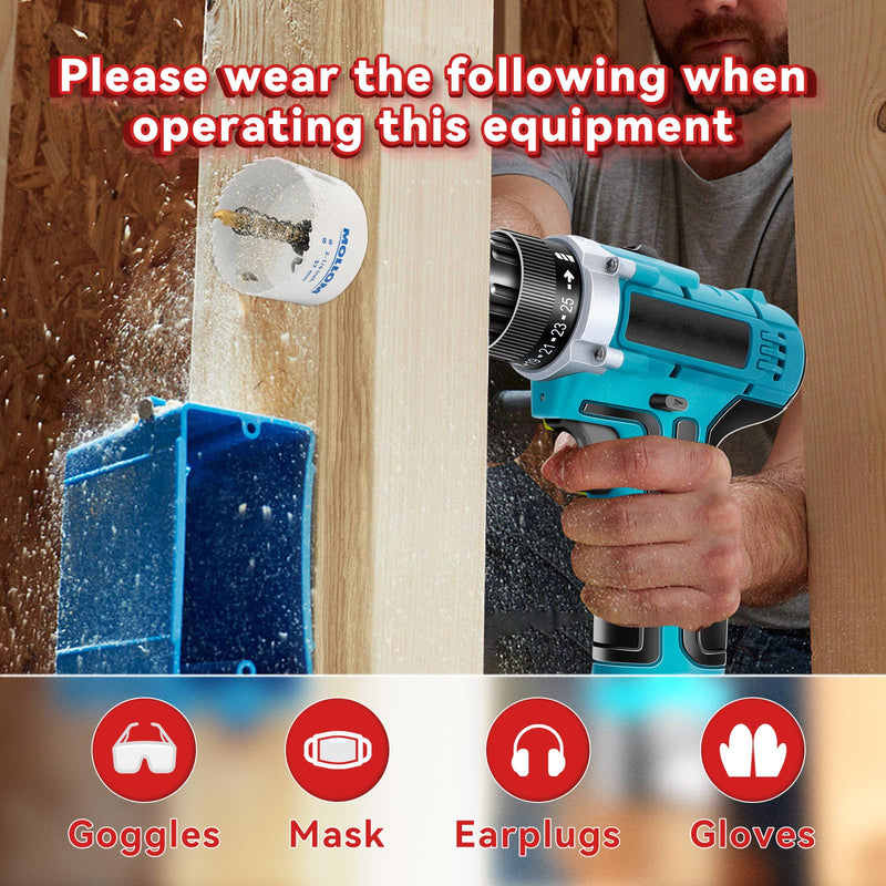 [Australia - AusPower] - (49mm | 1-15/16") HSS M42 with 8% cobalt BI-Metal Hole Saw with 2 Pilot Drill Bits & Arbor Smooth Cutting for PVC,Drywall,Wood,Plastic,Gypsum Board,Rubber 49mm | 1-15/16" 