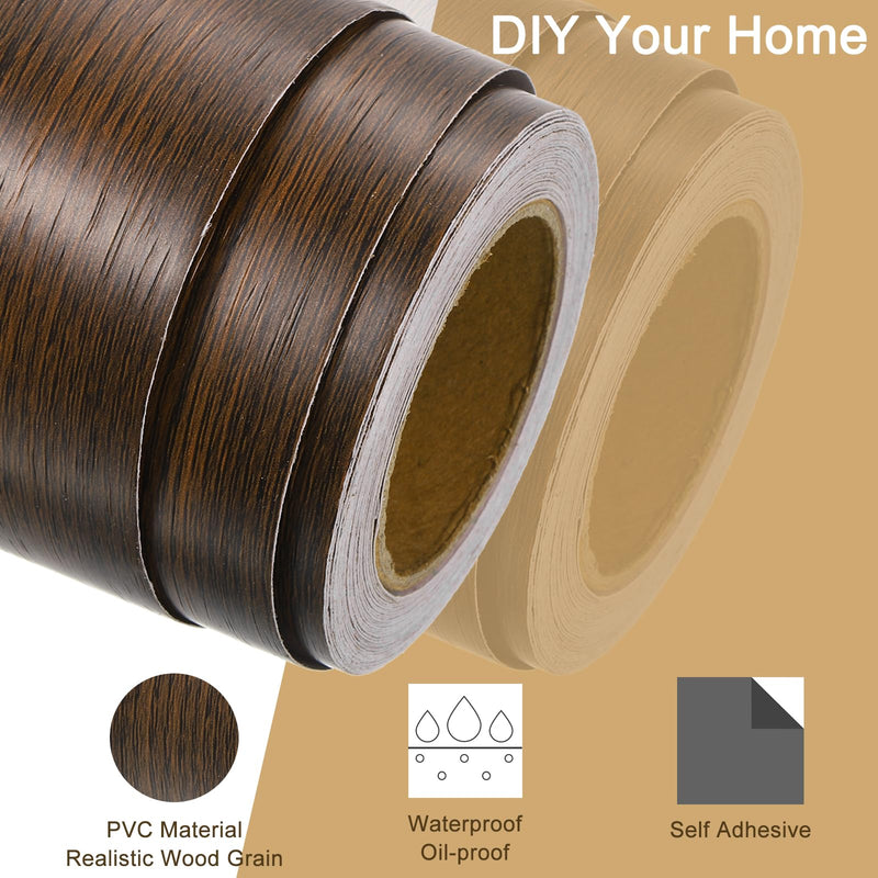 [Australia - AusPower] - uxcell Wood Grain Tape, 4" x33 Ft Self Adhesive Wood Grain Repair Patch for Baseboards, Doors, Floor Repair, Furniture Home Decor Walnut 