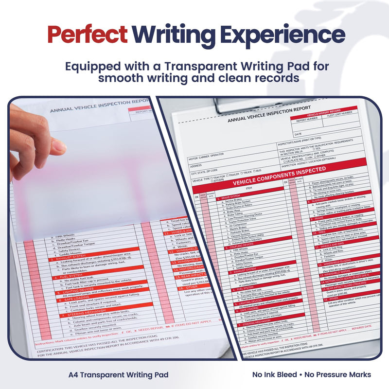 Annual Vehicle Inspection Record Kit – 3-Part NCR Report Book (30 Sets) + White Adhesive Record Labels (30) – for Trucks & Fleet Recordkeeping | Supports 49 CFR §396.17 30