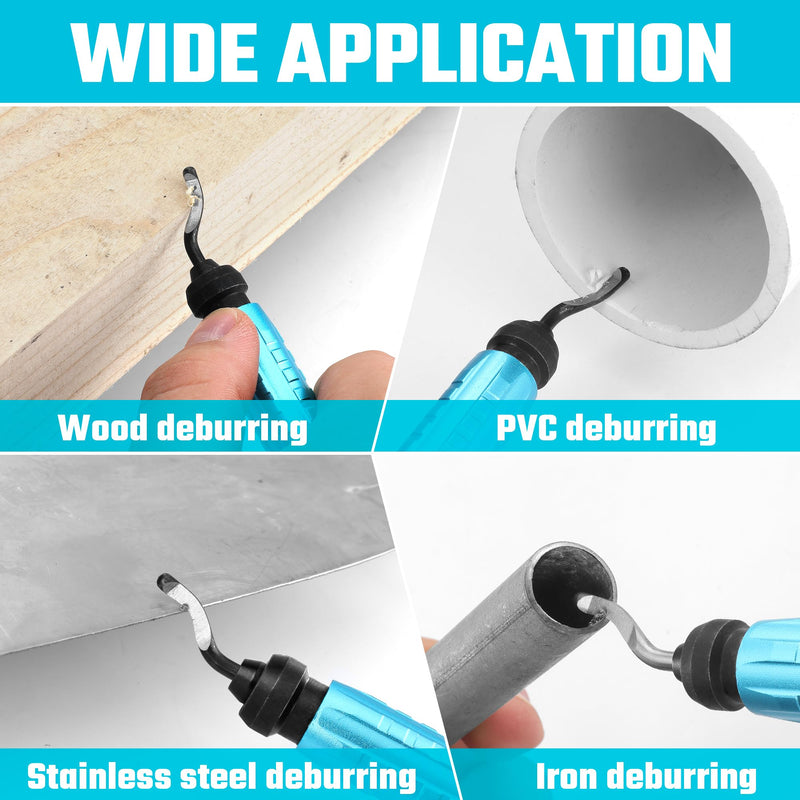 [Australia - AusPower] - DURATECH Deburring Tool with 12-Piece M2 High Speed Steel Blades, 360° Rotation, Ideal for Metal, Aluminum, Copper and PVC Use 