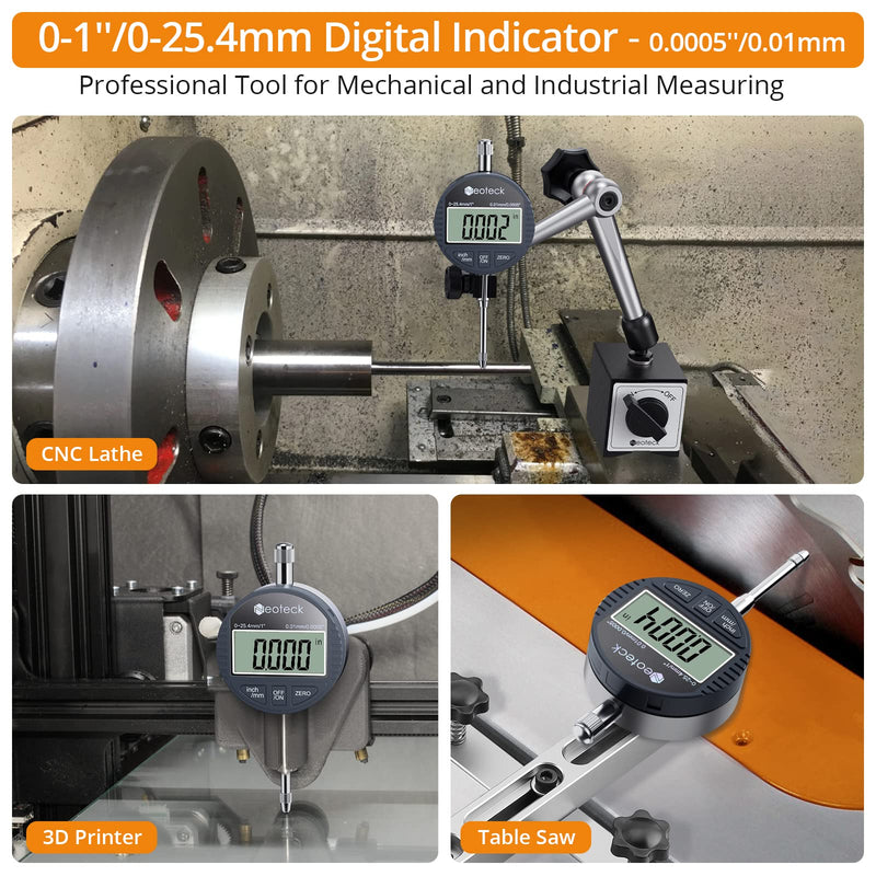 [Australia - AusPower] - Neoteck 1'' Digital Indicator+90lbs/40kg Magnetic Base Set 