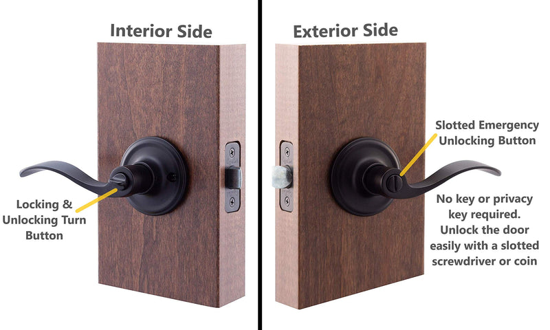 Copper Creek WL2230BC Waverly Door Lever, Black