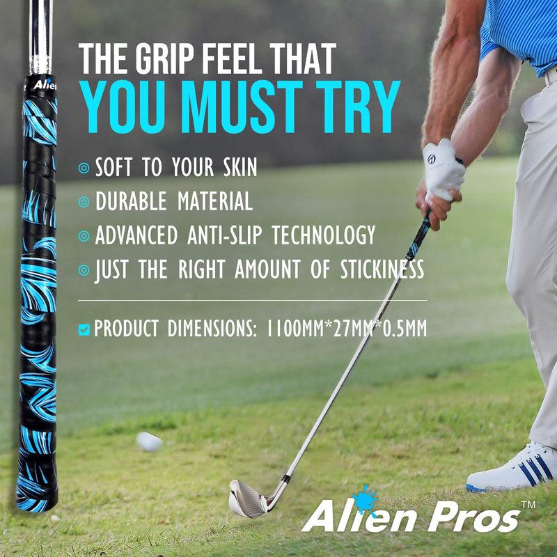 ALIEN PROS Golf Grip Wrapping Tapes - The Game-Changing Golf Club Grip Solution – Refresh Your Grip in Under a Minute (3-Pack Stars Gray) 3-Pack Stars Gray