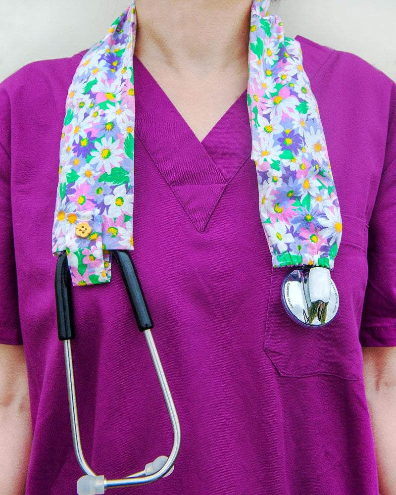 [Australia - AusPower] - Floral Stethoscope Cover, Stethoscope Protective Decor Cover for Doctor Nurse 
