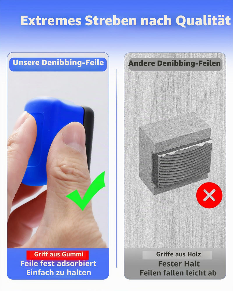 Denibbing File Paint File Tool for Quick Paint Defect Removal, Two Sided Mini File Blade for Repairing Paint Retention, Stains on Cars, Drawing Boards (Blue) Blue
