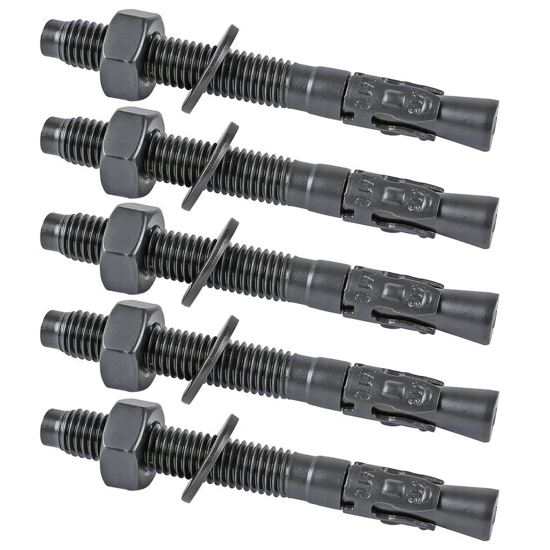 [Australia - AusPower] - T316 Stainless Steel (Marine Grade) Wedge Anchor Bolt (3/8"×3-1/2", Black, 10 Pack) 3/8"×3-1/2" 