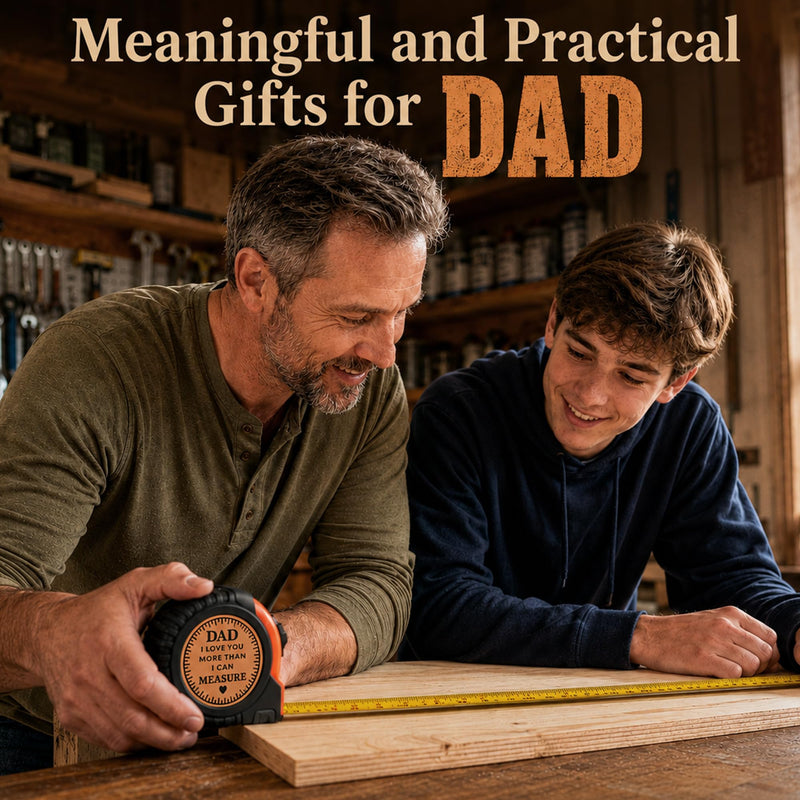 Fathers Day Dad Gifts from Daughter Son First Fathers Day New Daddy Birthday Gifts Best Dad Ever Gift Stepdad Father in Law Gift Genuine Leather Engraved 25 FT Tape Measure Useful Tool Father Present Dad Gift