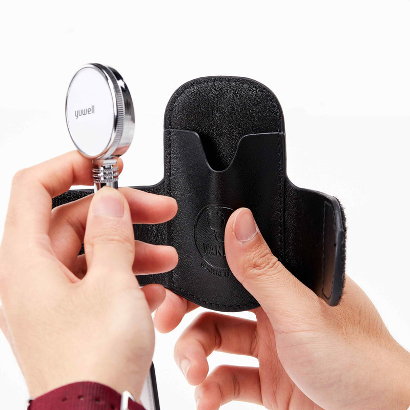 [Australia - AusPower] - Vandro StethoClip - Genuine Leather Stethoscope Holder for 3M Littmann & Most Stethoscopes - Quick Hip Access Holster - Stethoscope Holder Hip Clip for Physicians, EMTs, Nurses & Students 