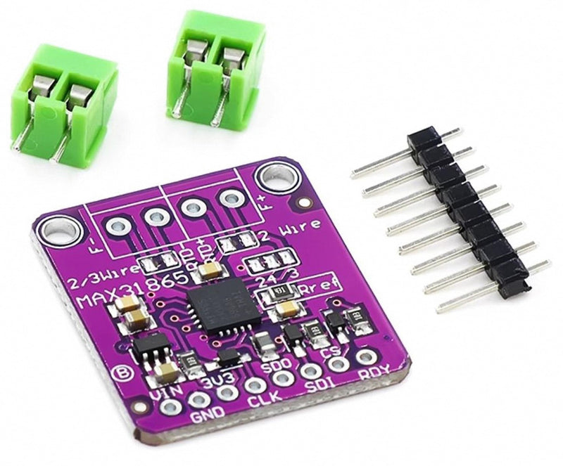 [Australia - AusPower] - 1 Set MAX31865 PT100/PT1000 RTD 3.3/5V Temperature Thermocouple Sensor Amplifier Board Temperature Detector Module with -50 to 200°C 0.5m 3 Wires PT100 RTD Sensor Probe 