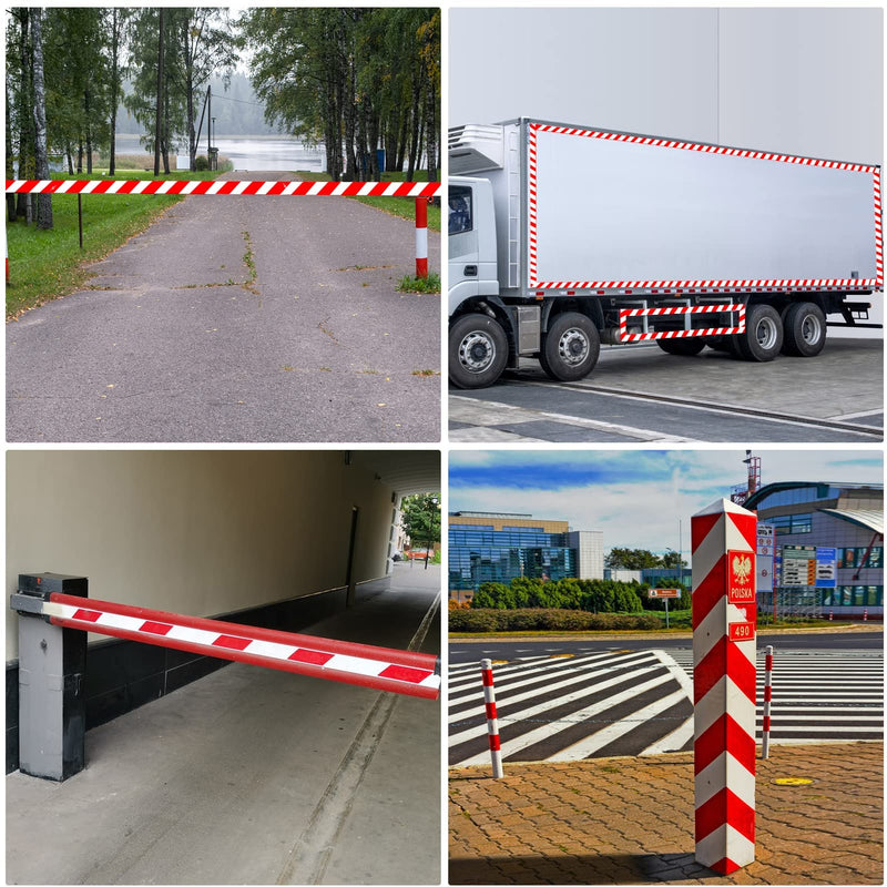 Reflective Tape, Waterproof Self Adhesive Dot Reflective Tape Outdoor Safety Caution Reflector for Trailers, Bikes, Cars（Red White, 4 Inch x 32.8 Feet） Red White