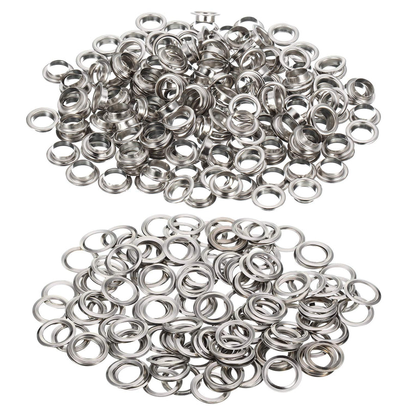 [Australia - AusPower] - 500 Pieces Grommet and 500 Pieces Washer Grommet Kit Finish Grommet Eyelet for Clothes Fabric Leather Tag Bag (3/8 Inch) Silver 3/8 Inch 