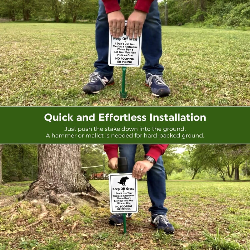 SmartSign "Keep Off Grass" Funny Dog Poop Sign for Lawn | 21” Tall Stake & Sign Kit 10"x7" Aluminum Sign with 18" Stake