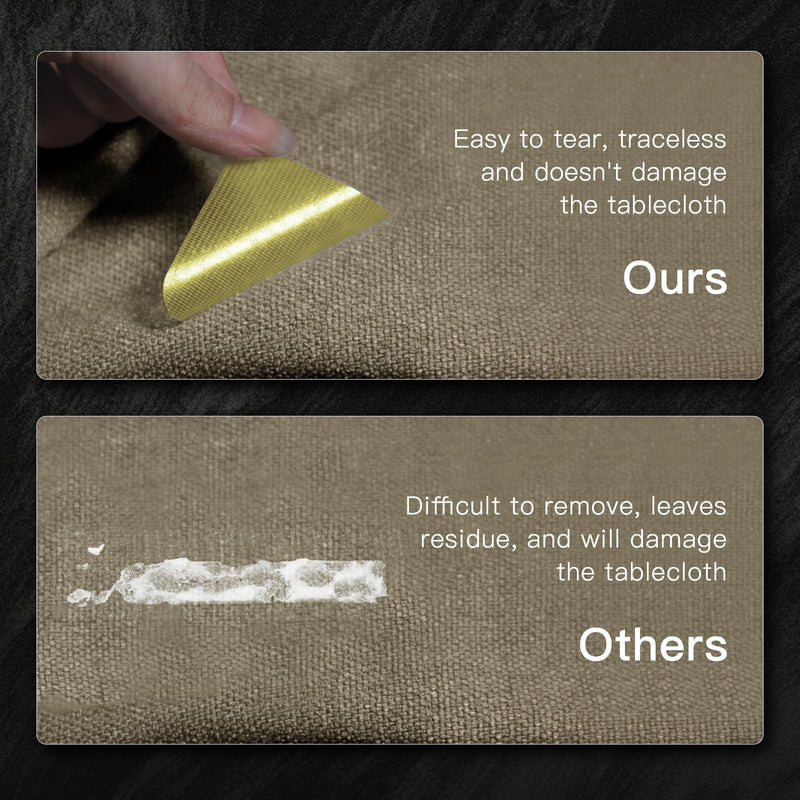 BALCONY & FALCON Tablecloth Anti-Slip Sticker Double Sided Mounting Tape for Table Cloths Mats Carpets Sofa Covers (1.9x1.9 inch) 4PC Anti-slip Sticker 4pc 1.9" x 1.9" (Square)