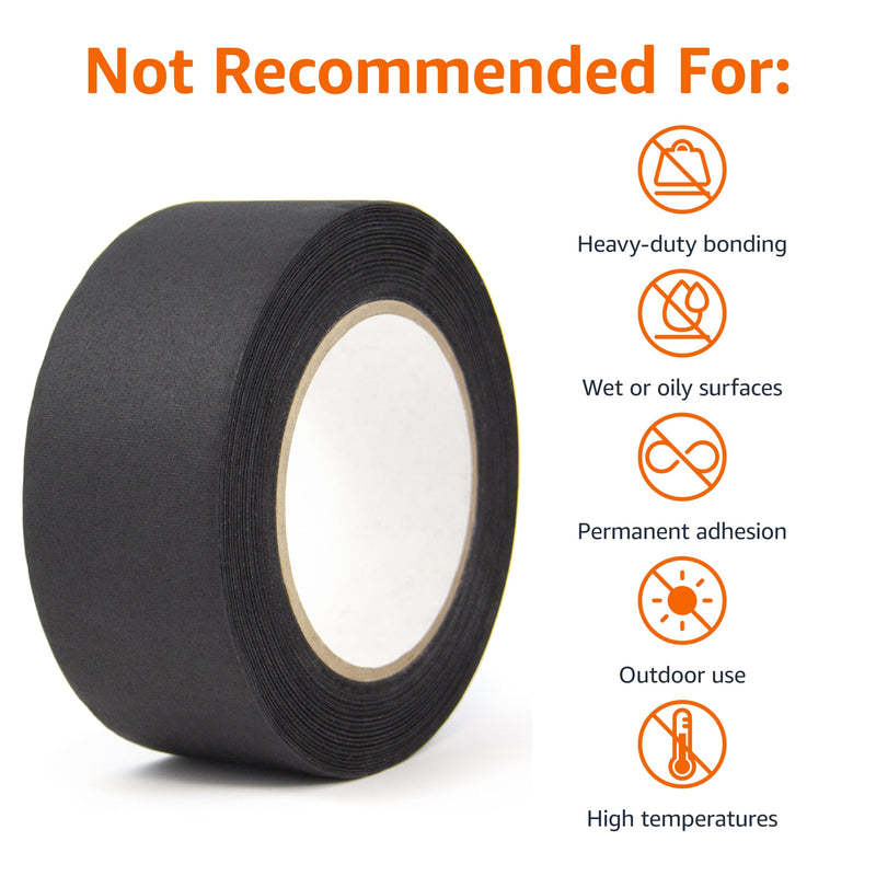 Amazon Basics No Residue, Non-Reflective Gaffers Tape for Photography, 2 inch x 90 feet, Black (Pack of 2) 2" x 90' (Pack of 2)