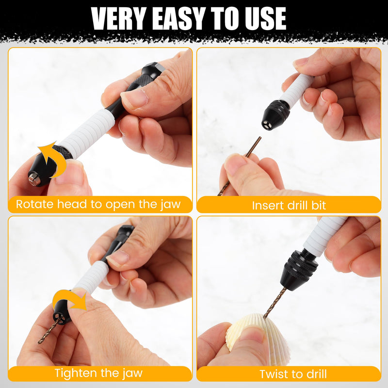 [Australia - AusPower] - Mulwark Precision Pin Vise Hand Drill Set 25 Pcs - Premium Manual Small Hand Drill with HSS Micro Twist Bits for Jewelry, Wood, Plastic, and More - Mini Hand Drill for Crafts 1 