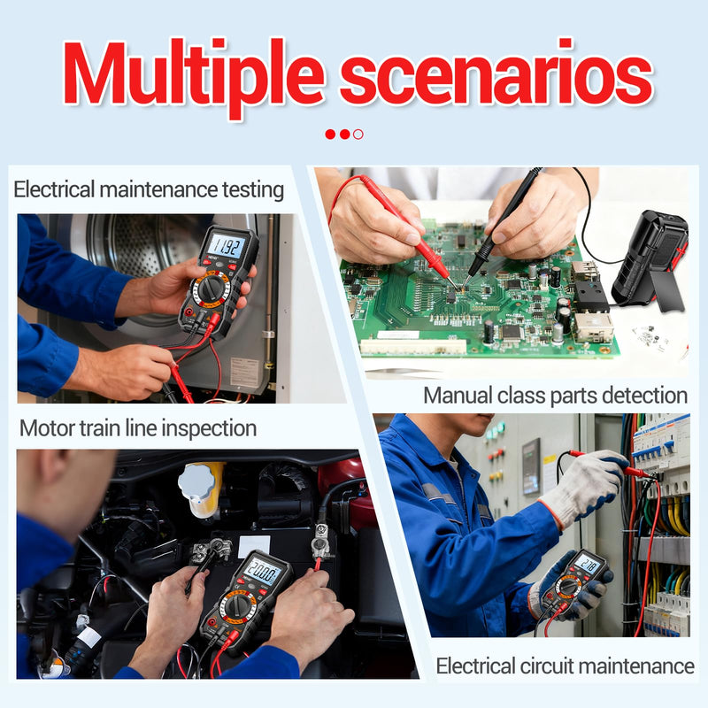 [Australia - AusPower] - ANENG Multimeter with Backlit LCD,Ohm Volt Amp Meter,Non Contact Voltage Tester Measures DC AC Voltage,Current,NCV,Resistance,Continuity,Diodes,Electric Tools for Automotive Battery Test Black 