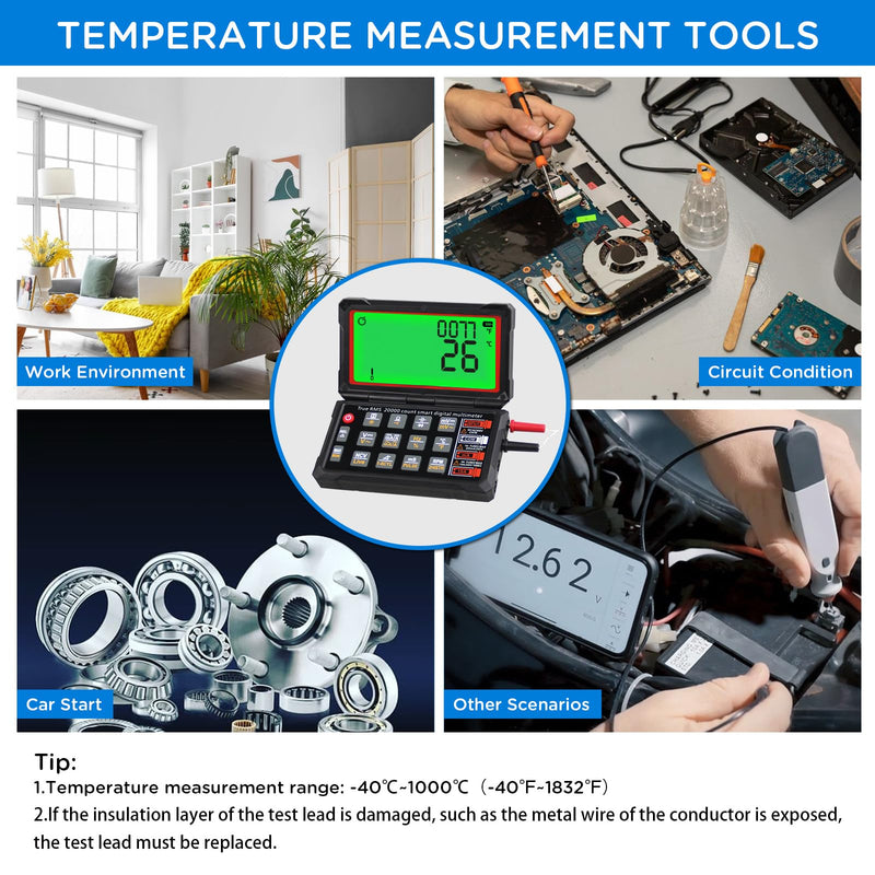 [Australia - AusPower] - FROGBRO TRMS 20000 Counting Digital Voltmeter with NCV Function, Auto Multimeter Tester, Measurement of Voltage, Current, Resistance, Diode, Temperature, Car Dwell Angle, Engine Speed, Pulse Width 