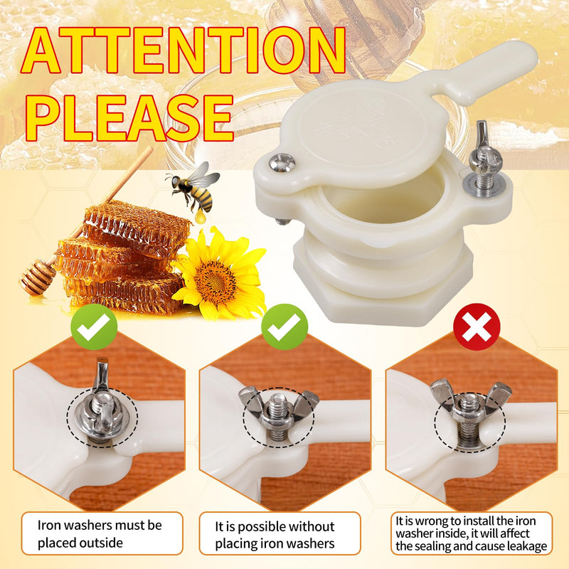 [Australia - AusPower] - 3/5 Pack Honey gate Valve for 5 Gallon Bucket bee hive gate valves for Honey Bucket Honey Extractor Tap Beekeeping Supplies 5PCS 