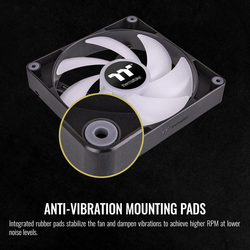 Thermaltake CT120 ARGB Sync PC Cooling Fan (2-Fan Pack), 5V Motherboard Sync, 16.8 Million Colors 9 Addressable LEDs, 120 mm Hydraulic Bearing Case/Radiator Fan, CL-F149-PL12SW-A Black 120mm