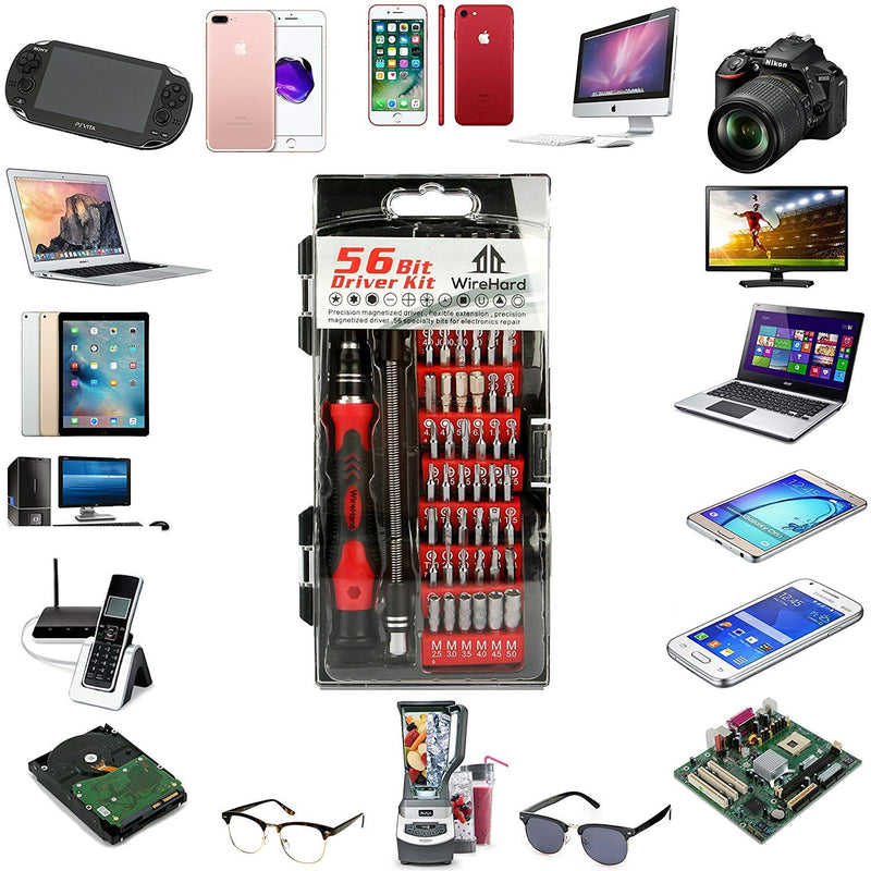 [Australia - AusPower] - 62 in 1 Precision Screwdriver Set Computer Repair Tool Kit with Extra Magnetic Specialty Steel Multi Bit 