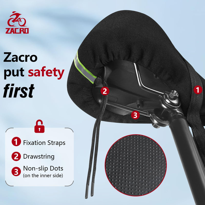 Zacro Bike Seat Cushion - Gel Padded Bike Seat Cover for Men Women Comfort, Extra Soft Exercise Bicycle Seat Compatible with Peloton, Outdoor & Indoor Bike Saddles Red Large