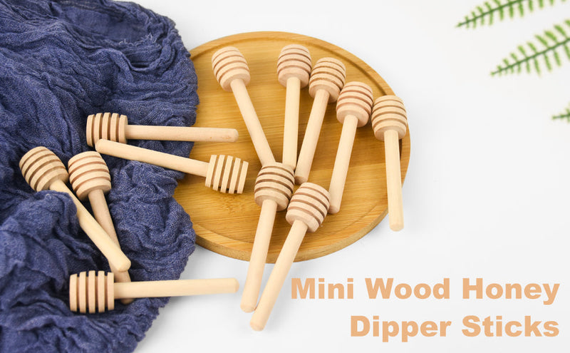 150 PCS Wooden Honey Dipper Sticks, 3In Honey Sticks Mini Honeycomb Sticks