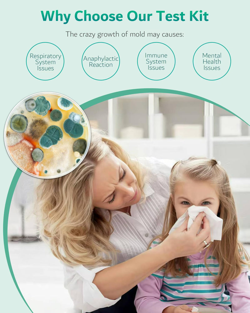 [Australia - AusPower] - Mold Test Kit for Home, 8 Detection Tests for HVAC, Surfaces & Indoor Air Quality, DIY Black Mold Detector Testing kit at Home, Includes Detailed Identification Guide, 5X Magnifier & Free Lab Analysis 8 Test Plates 