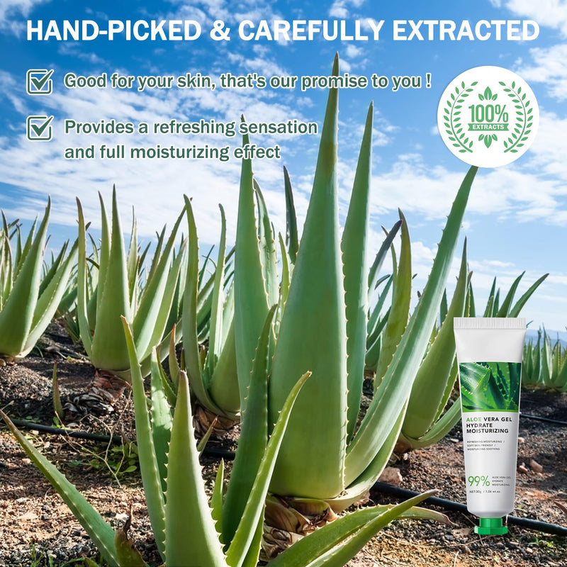 [Australia - AusPower] - 16PCS Organic Aloe Vera Gel for Face and Body,Hydrating After Sun Lotion,Moisturizing Pure Vera Moisturizer,Travel Size Gel Moisturizer,Aloe Lotion for After Sun Care and Skin Care After Hair Removal 16PCS 
