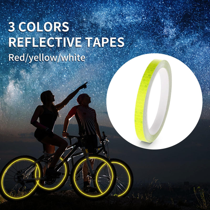 TIESOME Neon Reflective Tape 0.4In x 26 Feet, Safety Warning Glow in The Dark Tape High Viscosity Waterproof Durable Lasting Color Neon Tapes Outdoor DOT Auto Stickers (Yellow) Yellow