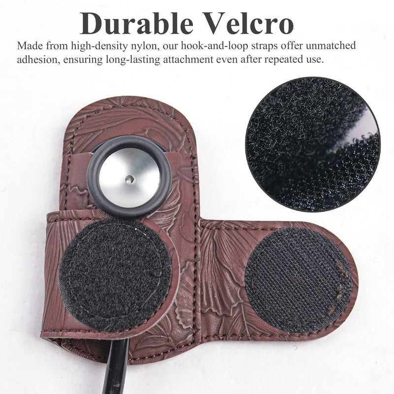 [Australia - AusPower] - Mtzmy PU Leather Stethoscope Holder with Clip for All Models: Littmann, ADC, MDF, Adscope, Stethoscope Holder Holder, Perfect for Doctors, Nurses, EMT (1-Brown) 1 pc. 1-brown 