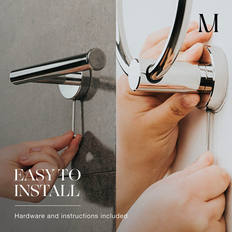 MARMOLUX ACC 2PCS Chrome Bathroom Hardware Set - Hand Towel Holder for Bathroom Wall & Toilet Paper Holder Wall Mount - Towel Holder Hanger Rack Stainless Steel Bathroom Set - Bathroom Towel Ring Polished Chrome 2pc Bundle