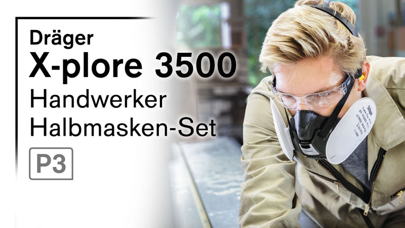 Dräger X-plore® 3500 Craftsman Half Mask Set incl. Pure P3 Particle Filter | Sizes S/M/L | against fine dust/particles | Size M